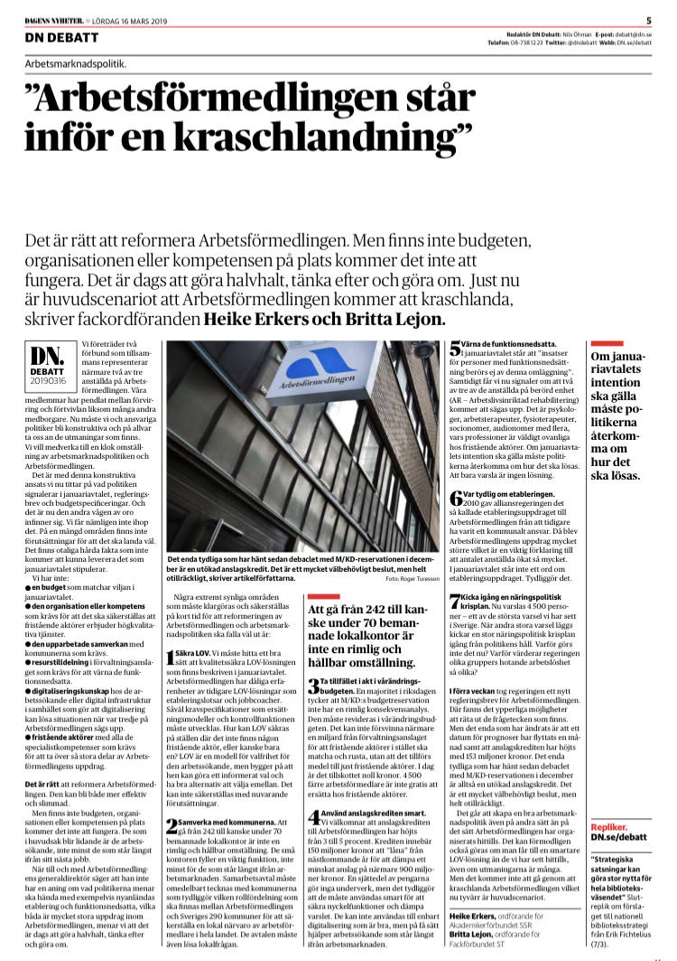 DN Debatt 190316