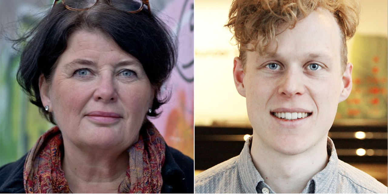 Porträtt av Heike Erkers och Simon Vinge