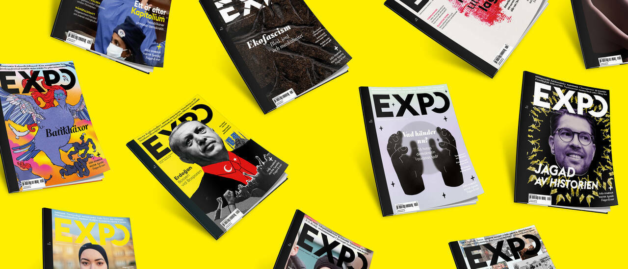 Olika omslag av tidskriften Expo