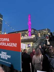 Heike Erkers tal på manifestation mot angiverilag 241023