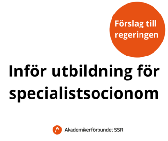 Text på bild: inför utbildning för specialistsocionom