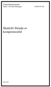 PM: Skattefri förmån av kompetensstöd Fi2026/01146