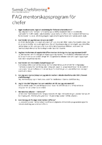 FAQ Chefsmentorskap