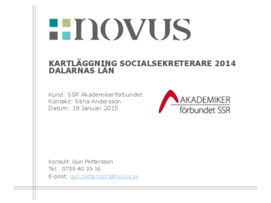 2015-01-19 Novus: Kartläggning socialsekreterare Dalarna