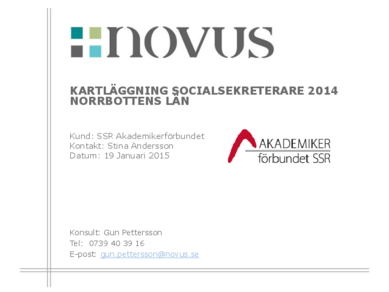 2015-01-19 Novus: Kartläggning socialsekreterare Norrbotten