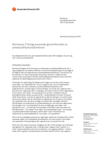 2016-01-20 Förslag avseende genomförande av yrkeskvalifikationsdirektivet