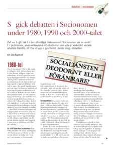 Så gick debatten i Socionomen 1987-2007