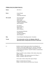 Svensk Handel Förhandlingsprotokoll 2013